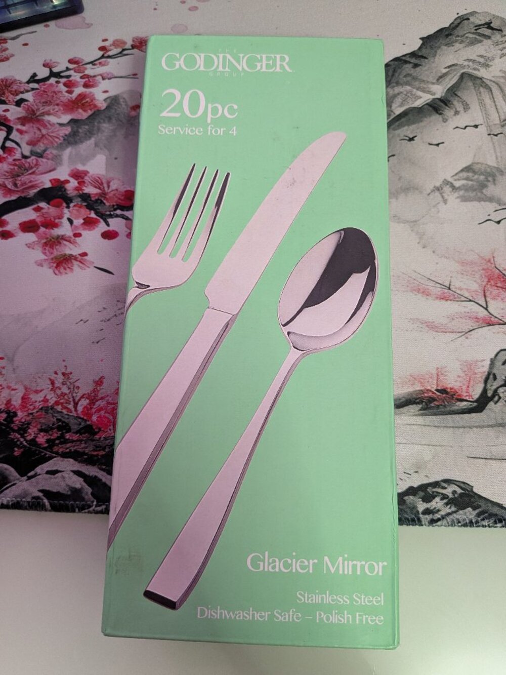 Godinger Glacier Mirror 20PC Stainless Steel Polish Free Silverware Set New